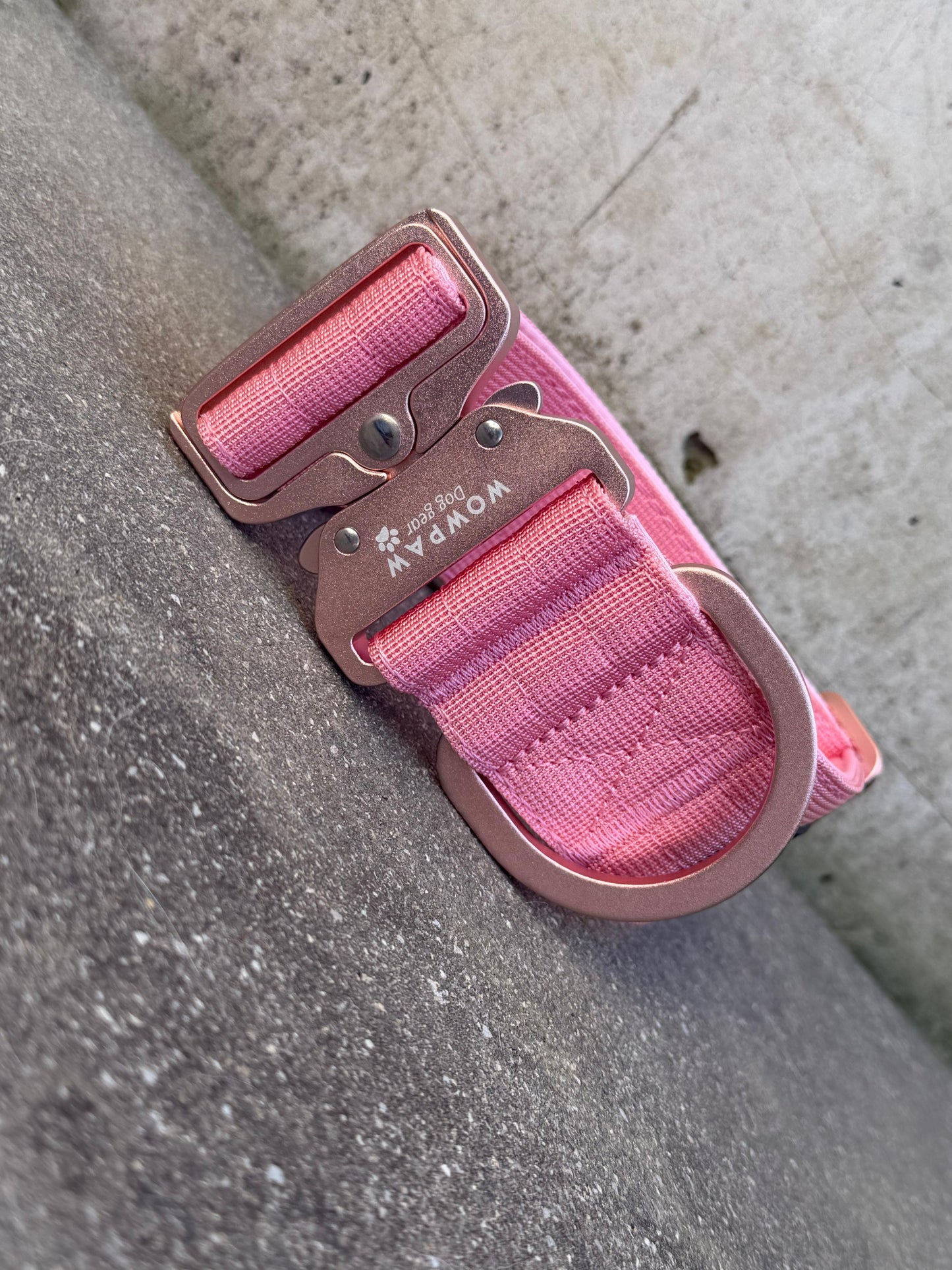 Hochwertiges taktisches Hundehalsband 5cm ULTRA LIGHT Rosa Edition Größe M ohne Griff