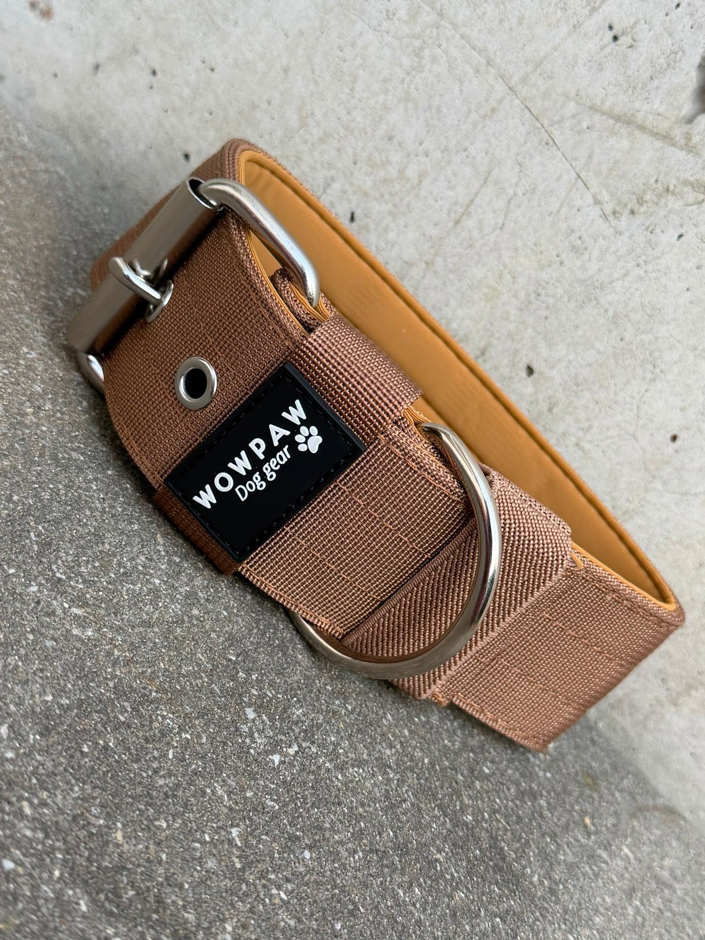 Hochwertiges Basic Hundehalsband Braun 5cm Größe M