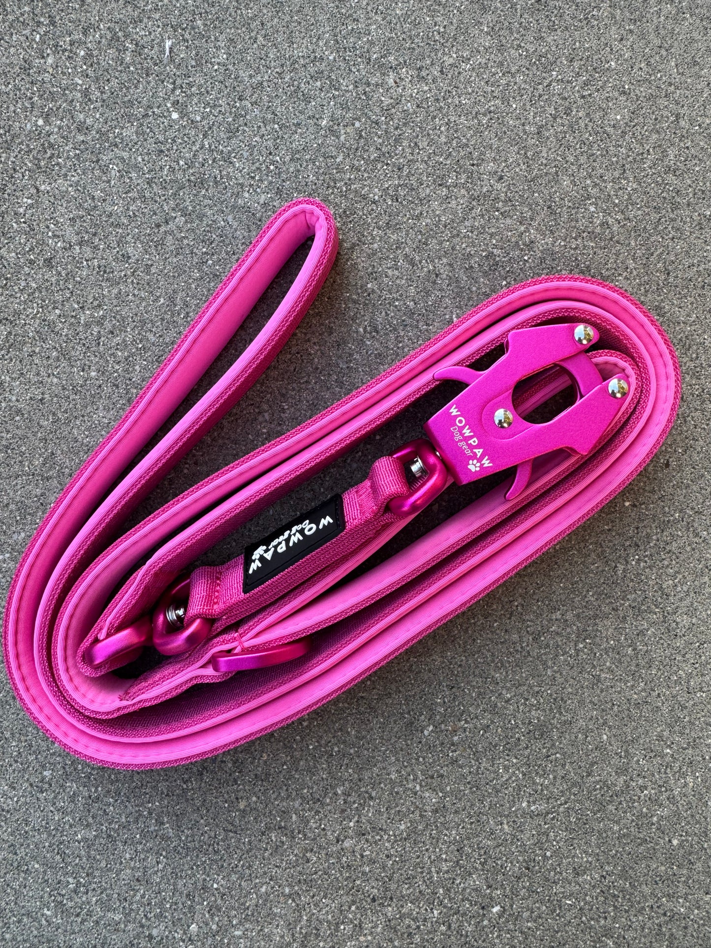 Guinzaglio tattico per cani con moschettone a rana, girevole a 360°, lunghezza 1,8 menta / oro rosa