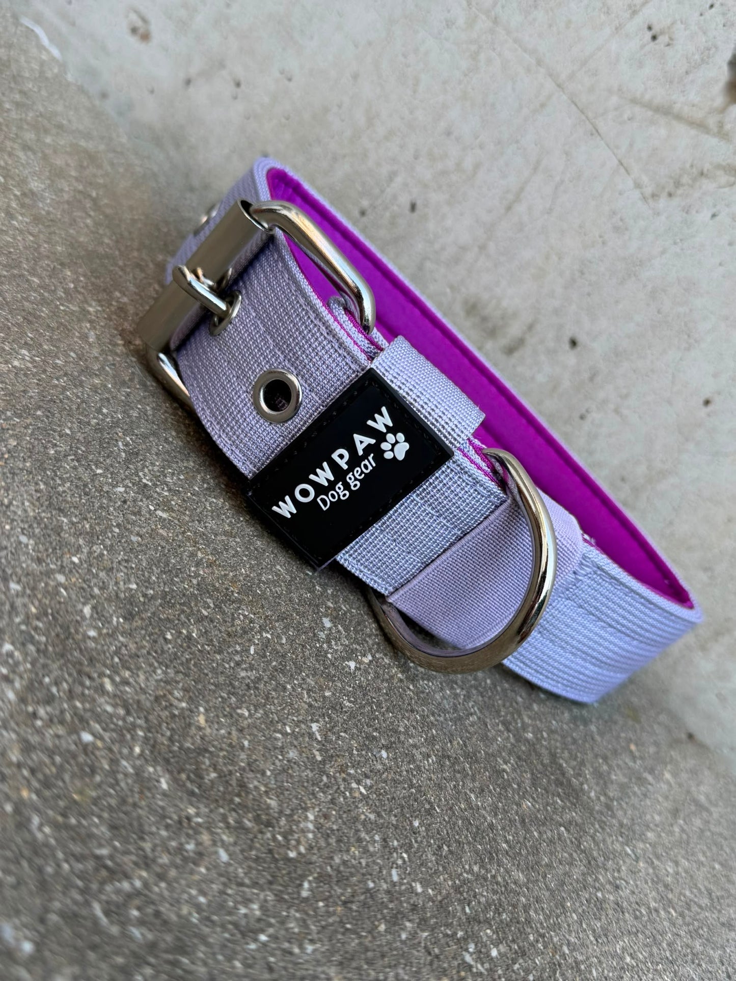 Hochwertiges Basic Hundehalsband Flieder Edition 3,8cm Größe M