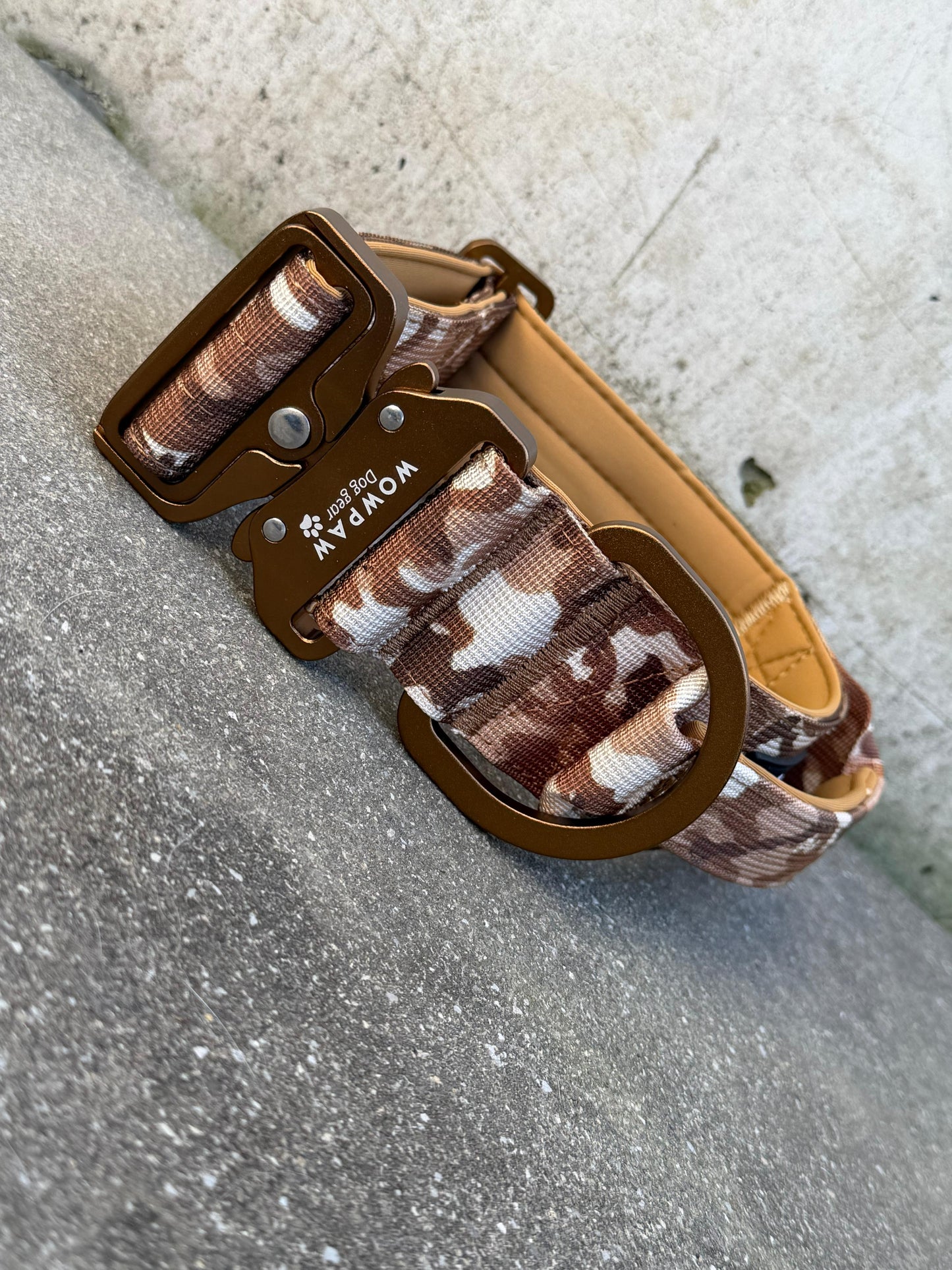 Taktisches Hundehalsband ULTRA LIGHT 5cm Braun Camo Edition S