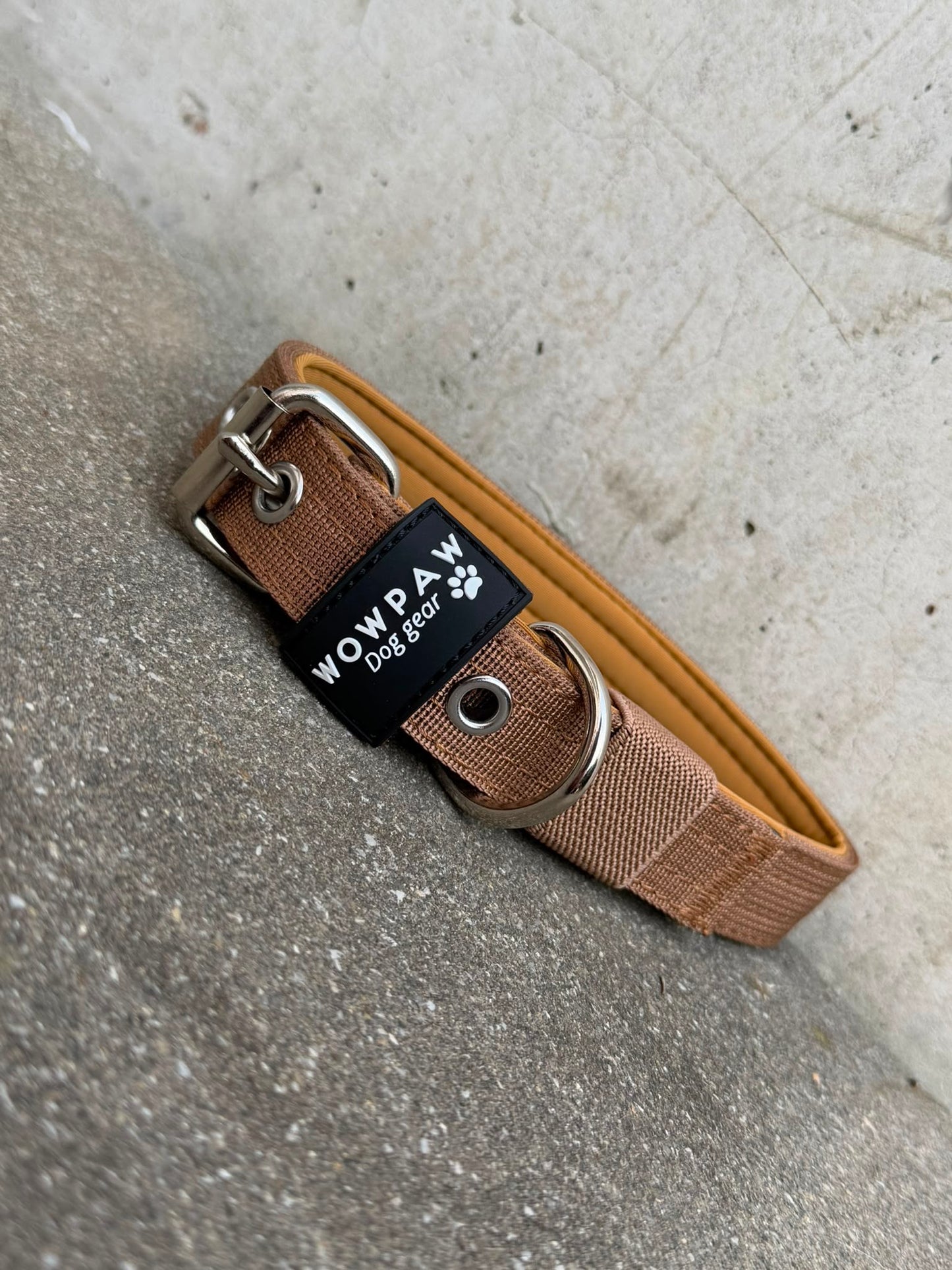 Hochwertiges Basic Hundehalsband Braun 2,5cm Größe M
