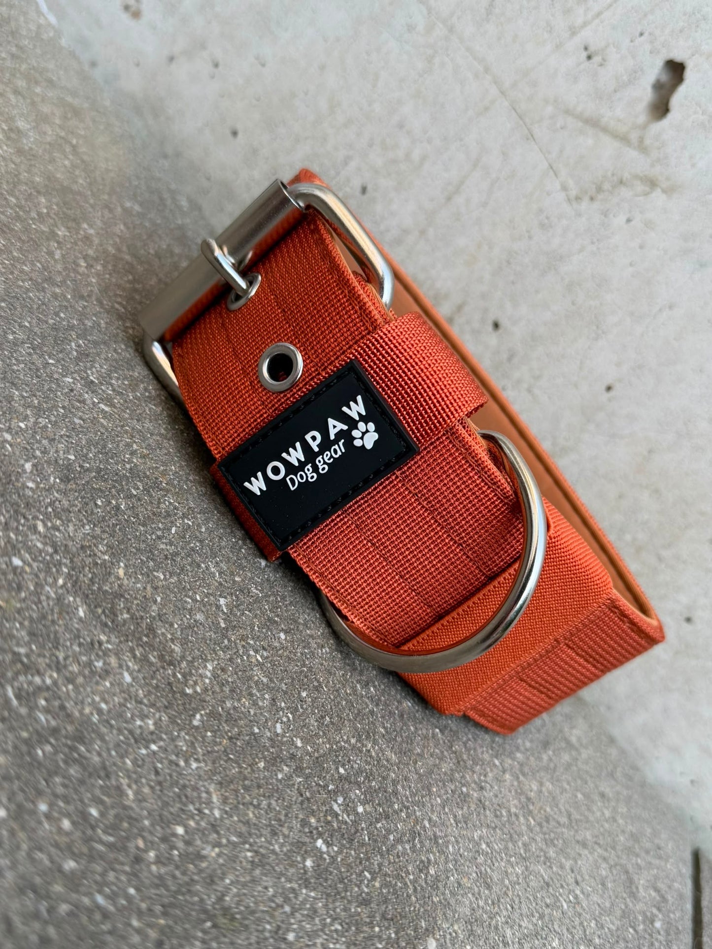 Hochwertiges Basic Hundehalsband Kupfer 5cm Größe M