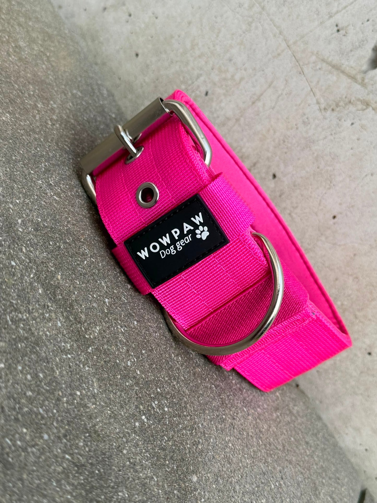 Hochwertiges Basic Hundehalsband Magenta Edition 5cm Größe S