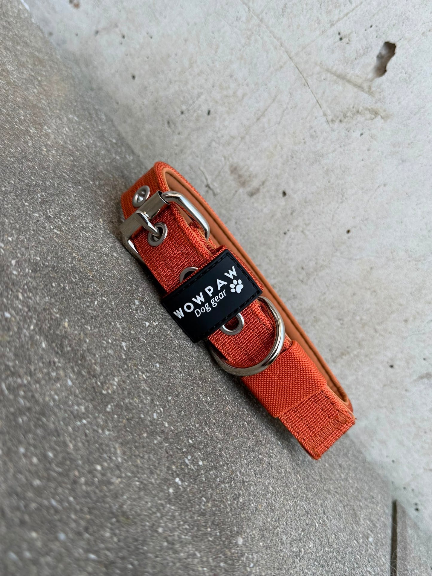 Hochwertiges Basic Hundehalsband Kupfer 2,5cm Größe S
