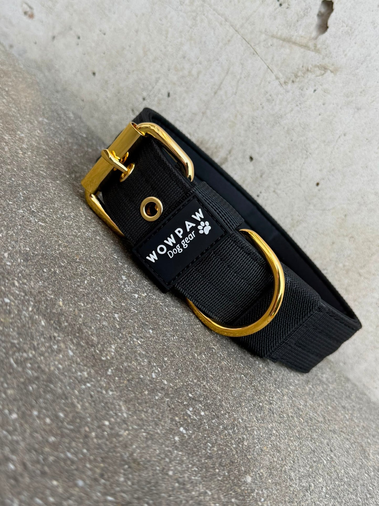 Hochwertiges Basic Hundehalsband Black Edition 3,8cm Größe S