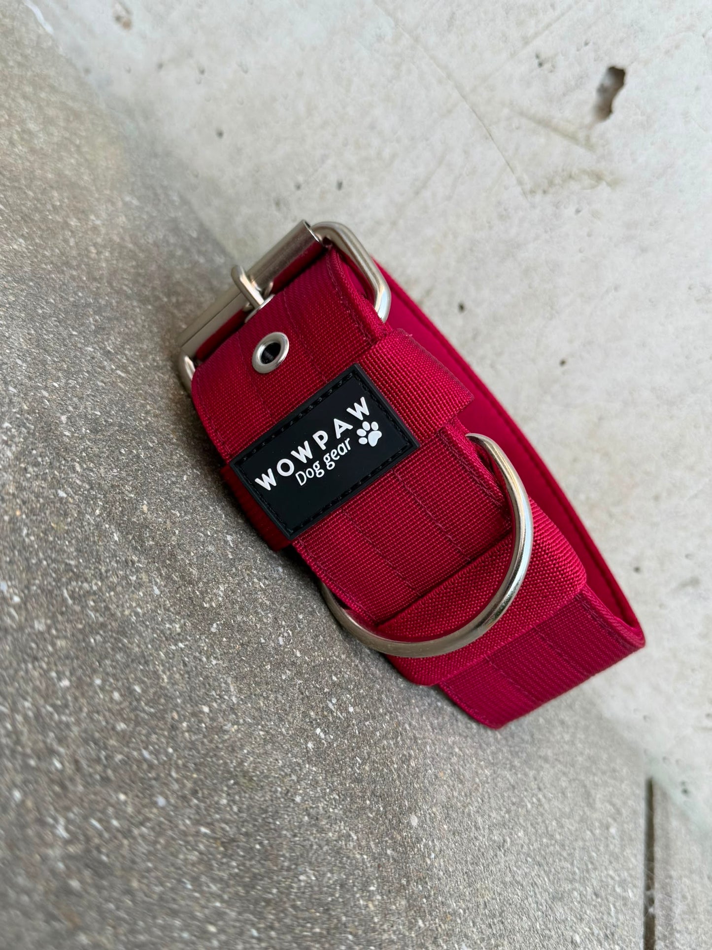 Hochwertiges Basic Hundehalsband Burgund Edition 5cm Größe M