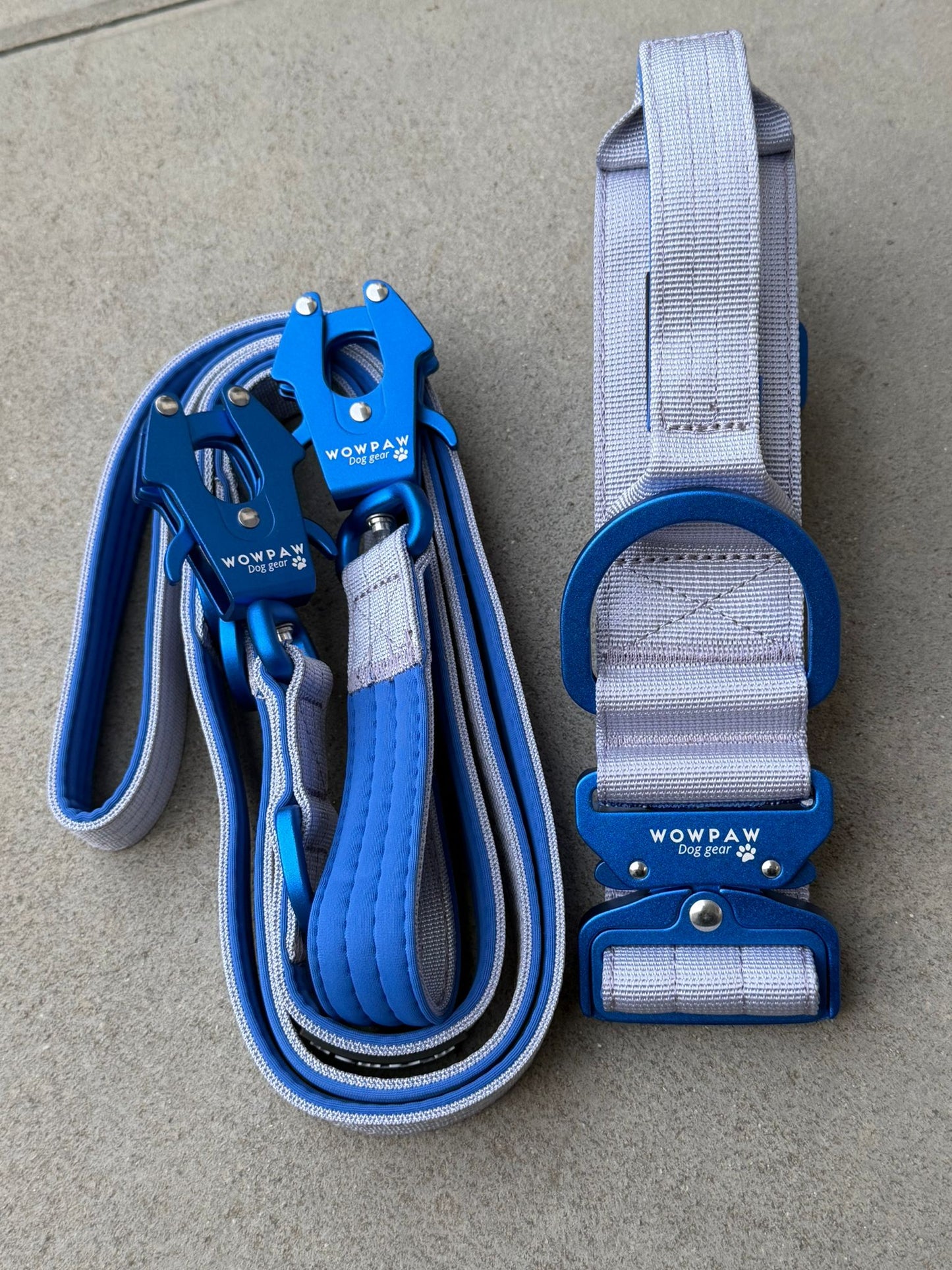 Smycz taktyczna dla psa ULTRA LIGHT Sky Blue Edition, długość 2m regulowana