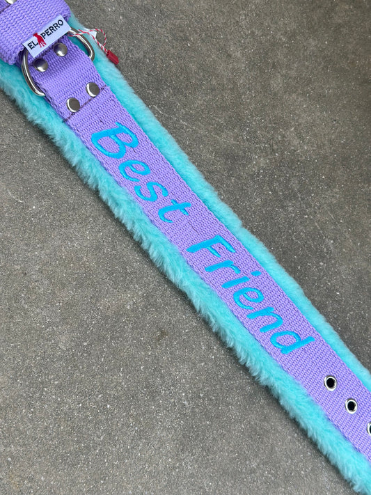 Collare Elperro Per Il Comfort 37-45cm | 4 cm di larghezza | Menta | Ricamato