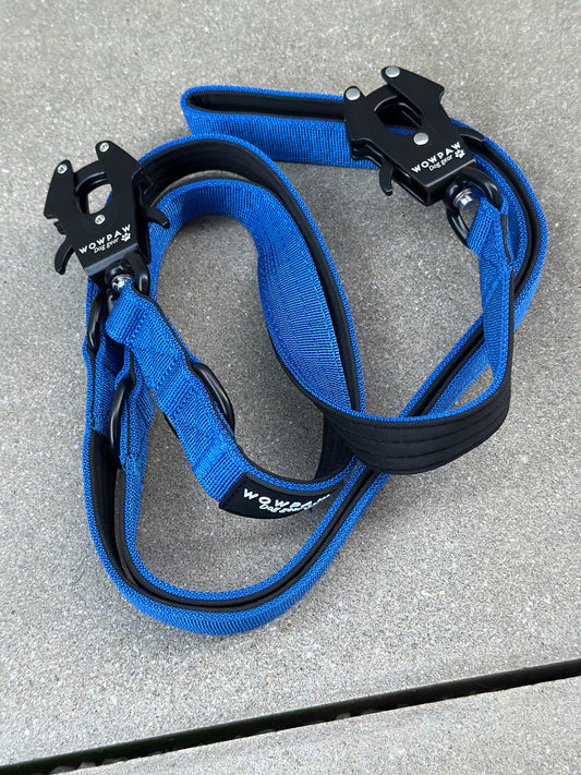 Guinzaglio tattico per cani con moschettone a rana, girevole a 360°, lunghezza 1,8 m, viola scuro