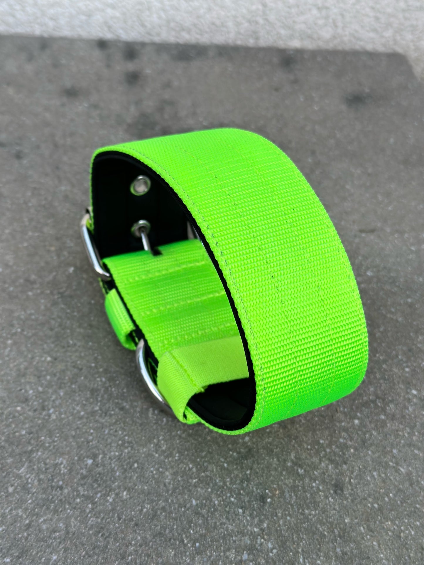Collare per cani basic di alta qualità verde neon taglia S