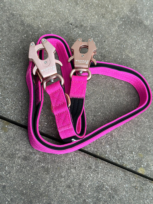 Guinzaglio tattico per cani con moschettone a rana, girevole a 360°, lunghezza 1,8 m, viola scuro
