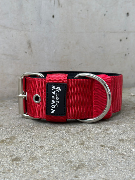 Collare per cani basic di alta qualità rosso taglia S
