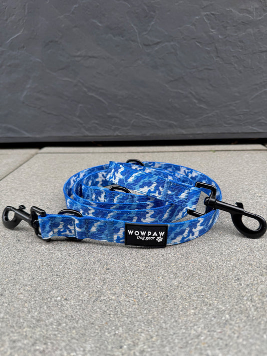 Standard Hundeleine S verstellbar Länge 2m Blau Camouflage