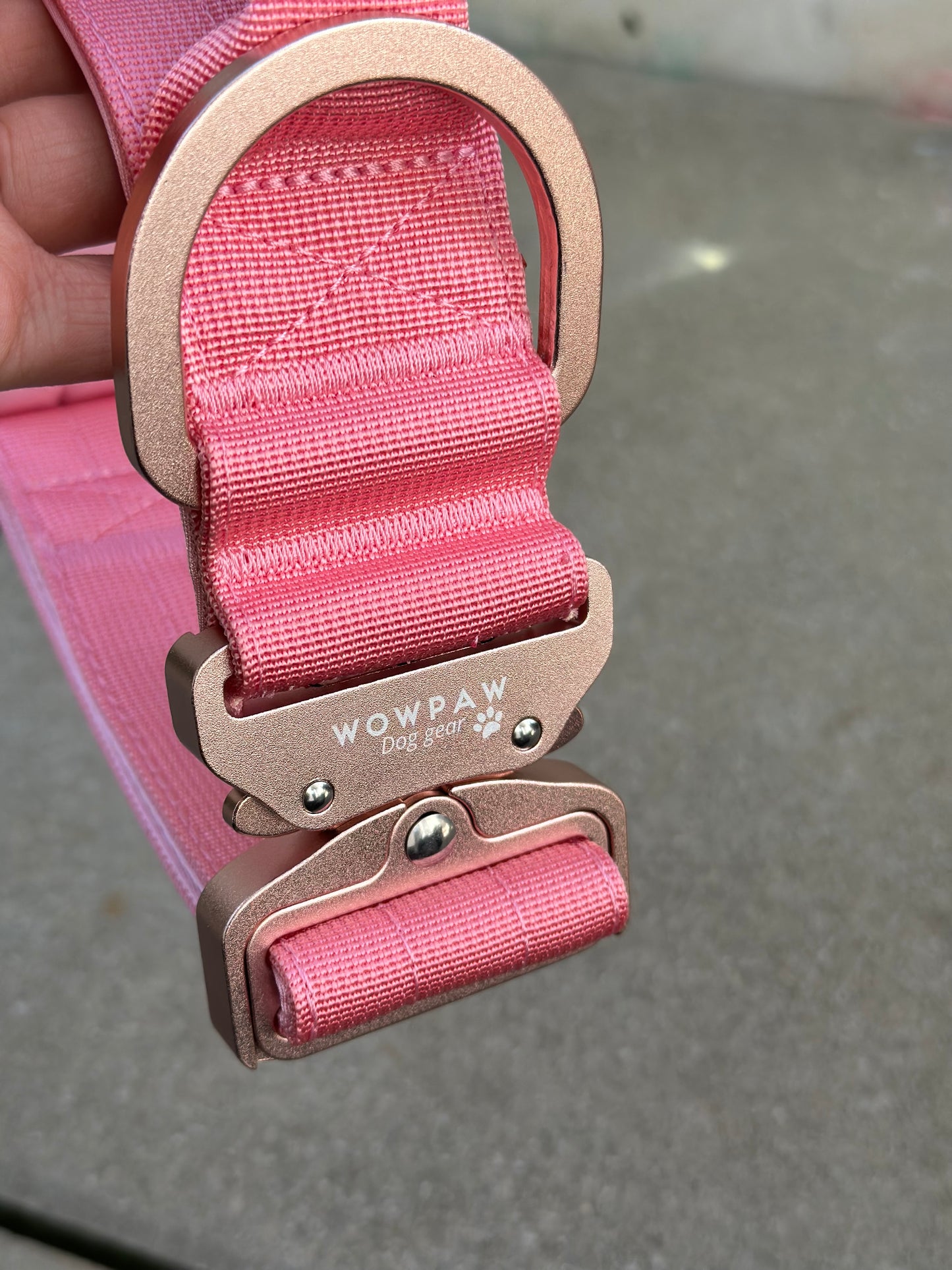 Hochwertiges taktisches Hundehalsband 5cm ULTRA LIGHT Rosa Edition Größe L