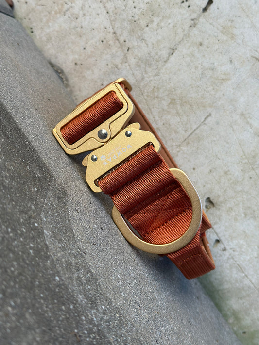 Hochwertiges taktisches Hundehalsband 5cm ULTRA LIGHT KUPFER Edition Größe  L