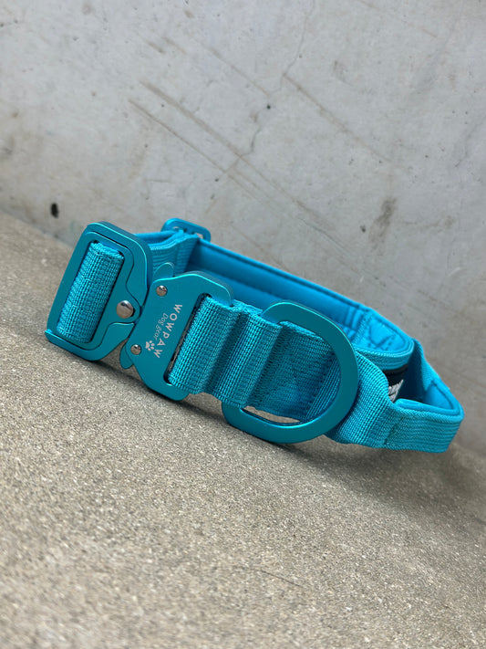 Hochwertiges taktisches Hundehalsband 3,8cm ULTRA LIGHT Hellblau Edition Größe M