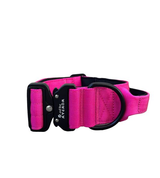 Hochwertiges taktisches Hundehalsband Magenta Größe L