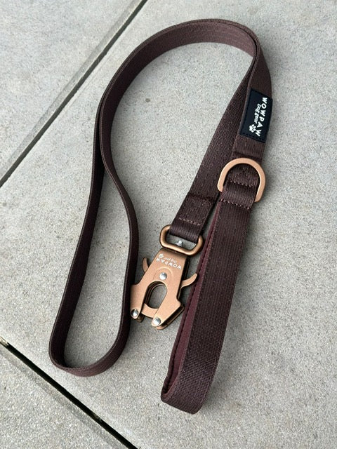 Taktische Hundeleine ULTRA LIGHT SOFTLINE Espresso Braun Edition, Länge 1,4m