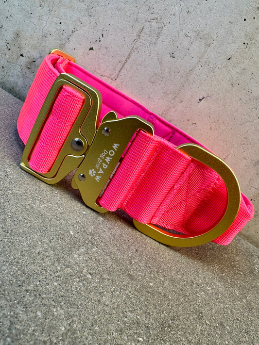 Taktisches Hundehalsband ULTRA LIGHT 5cm Neonpink Edition S