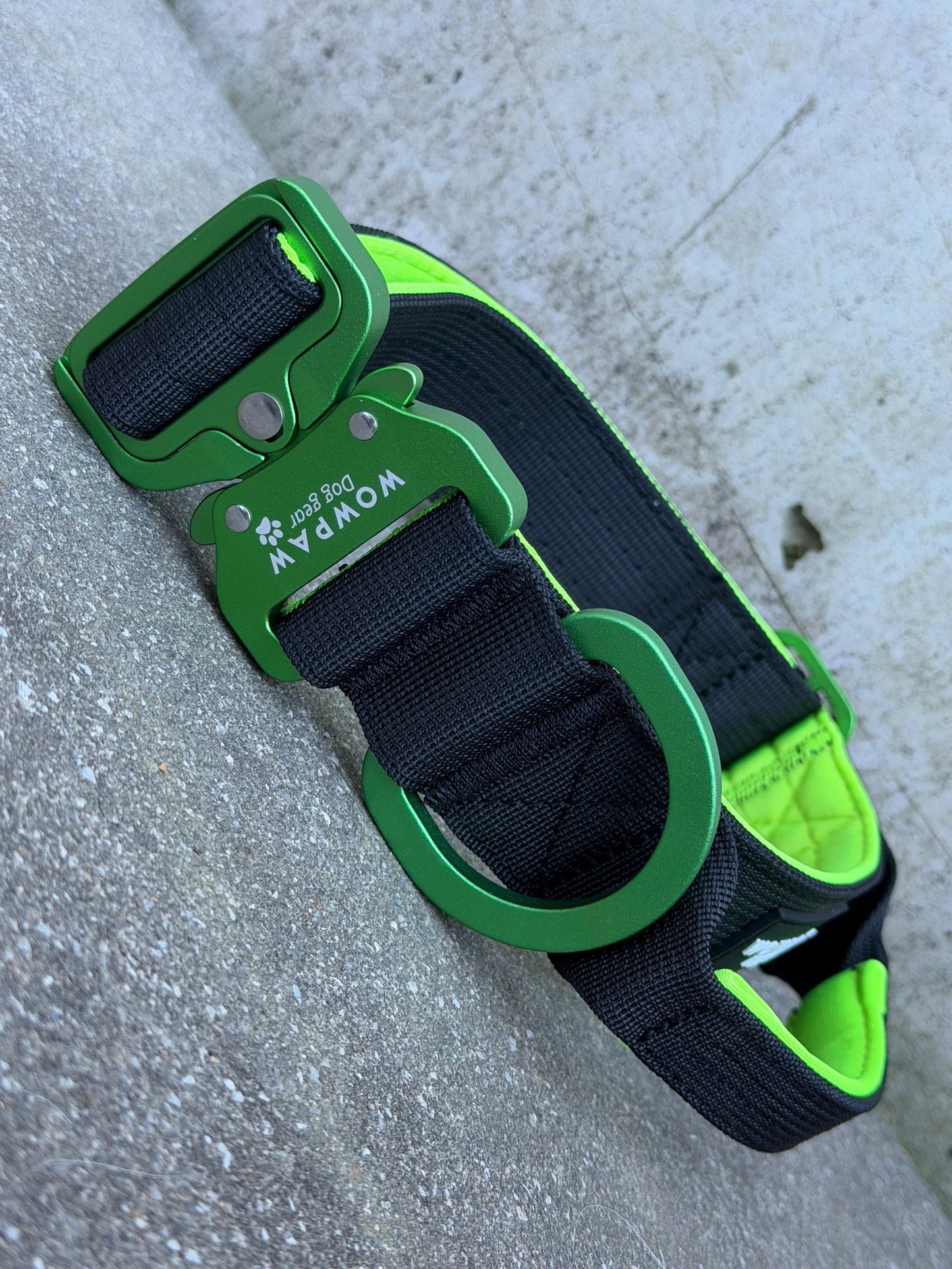 Taktisches Hundehalsband ULTRA LIGHT 3,8cm Black&Green Edition S