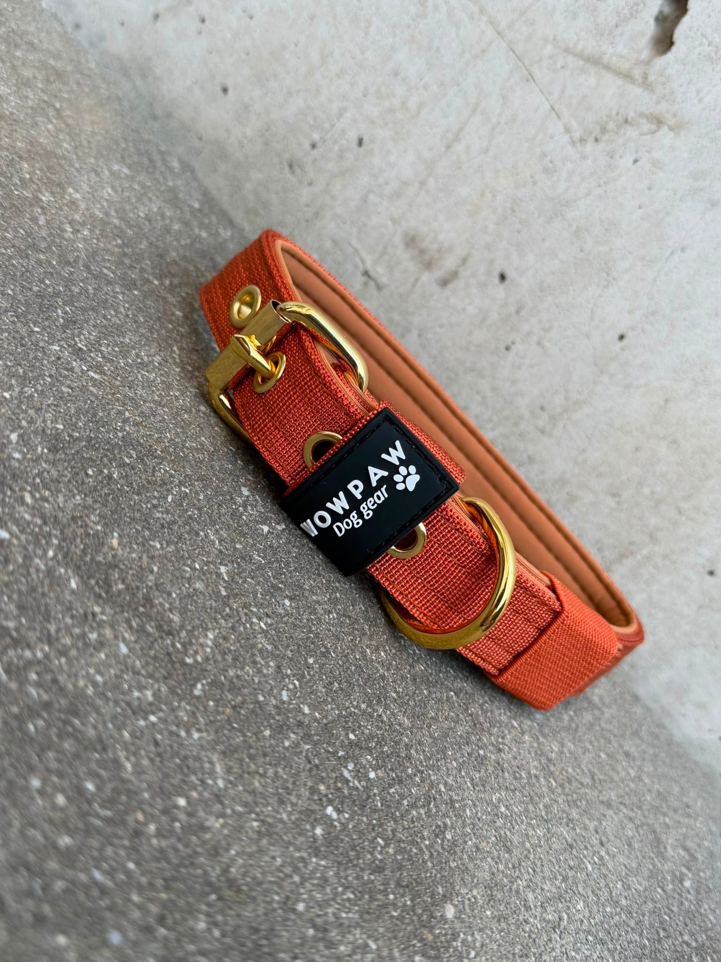 Hochwertiges Basic Hundehalsband Kupfer 2,5cm Größe L