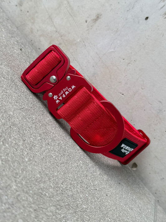 Collare tattico di alta qualità per cani 3,8cm ULTRA LIGHT Edizione rossa taglia M senza maniglia