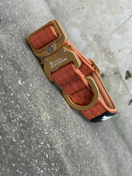 Hochwertiges taktisches Hundehalsband XS 2,5cm Kupfer Edition ohne Griff