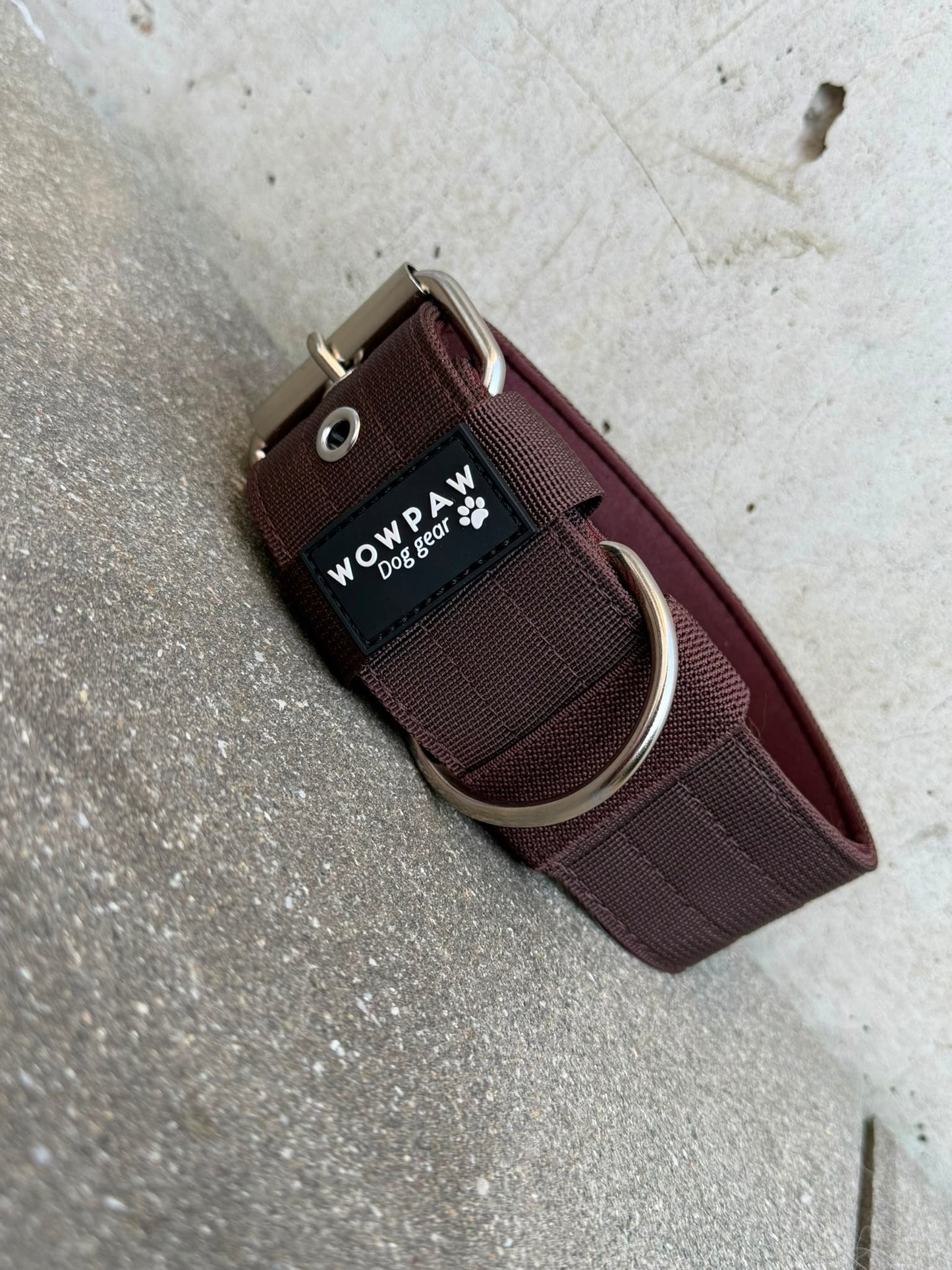 Hochwertiges Basic Hundehalsband Espresso Braun 5cm Größe M