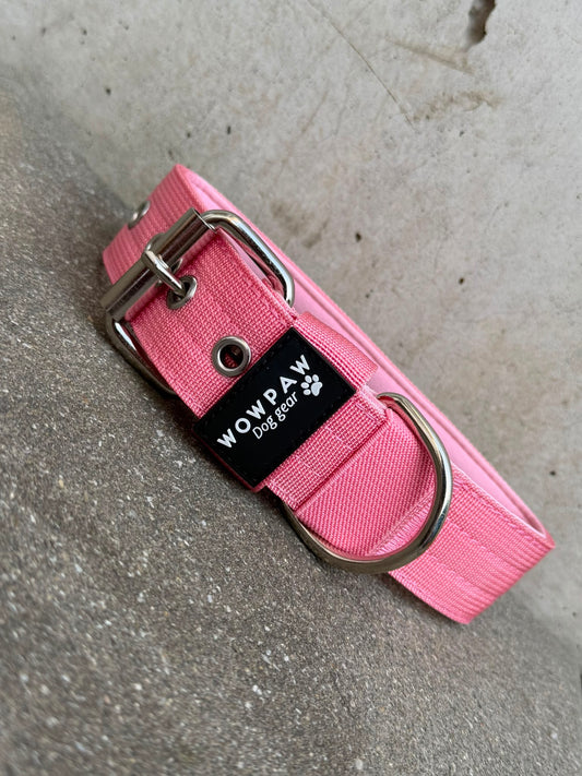 Hochwertiges Basic Hundehalsband Rosa Edition 3,8cm Größe S