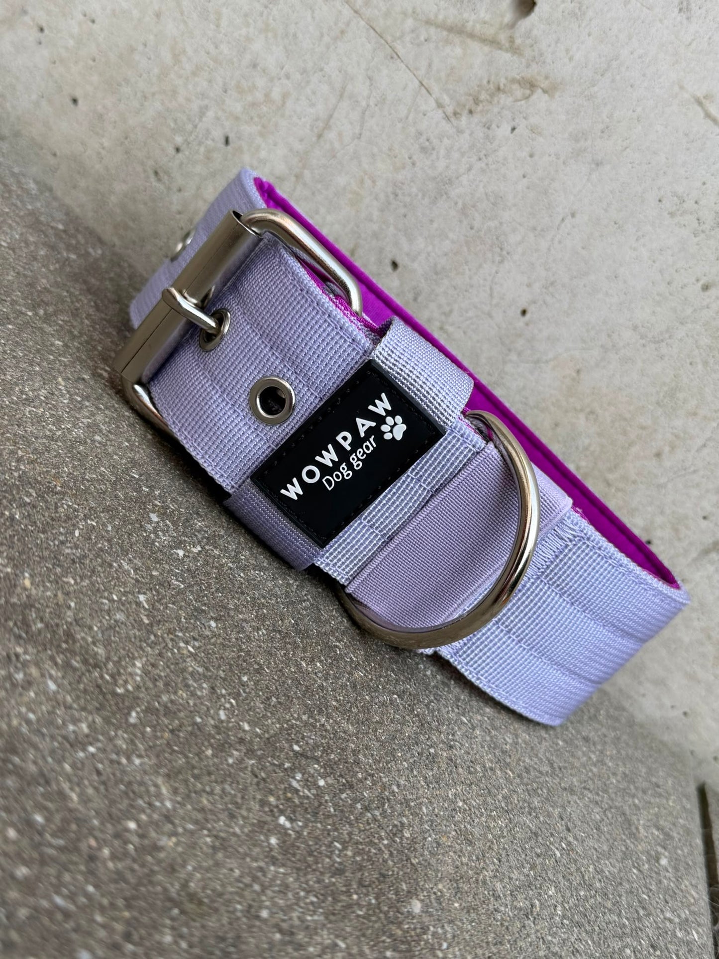 Hochwertiges Basic Hundehalsband Flieder Edition 5cm Größe L