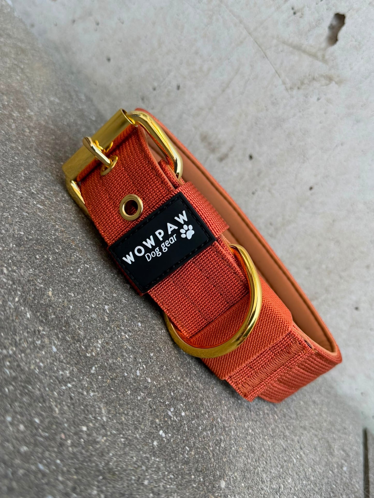 Hochwertiges Basic Hundehalsband Kupfer 3,8cm Größe S