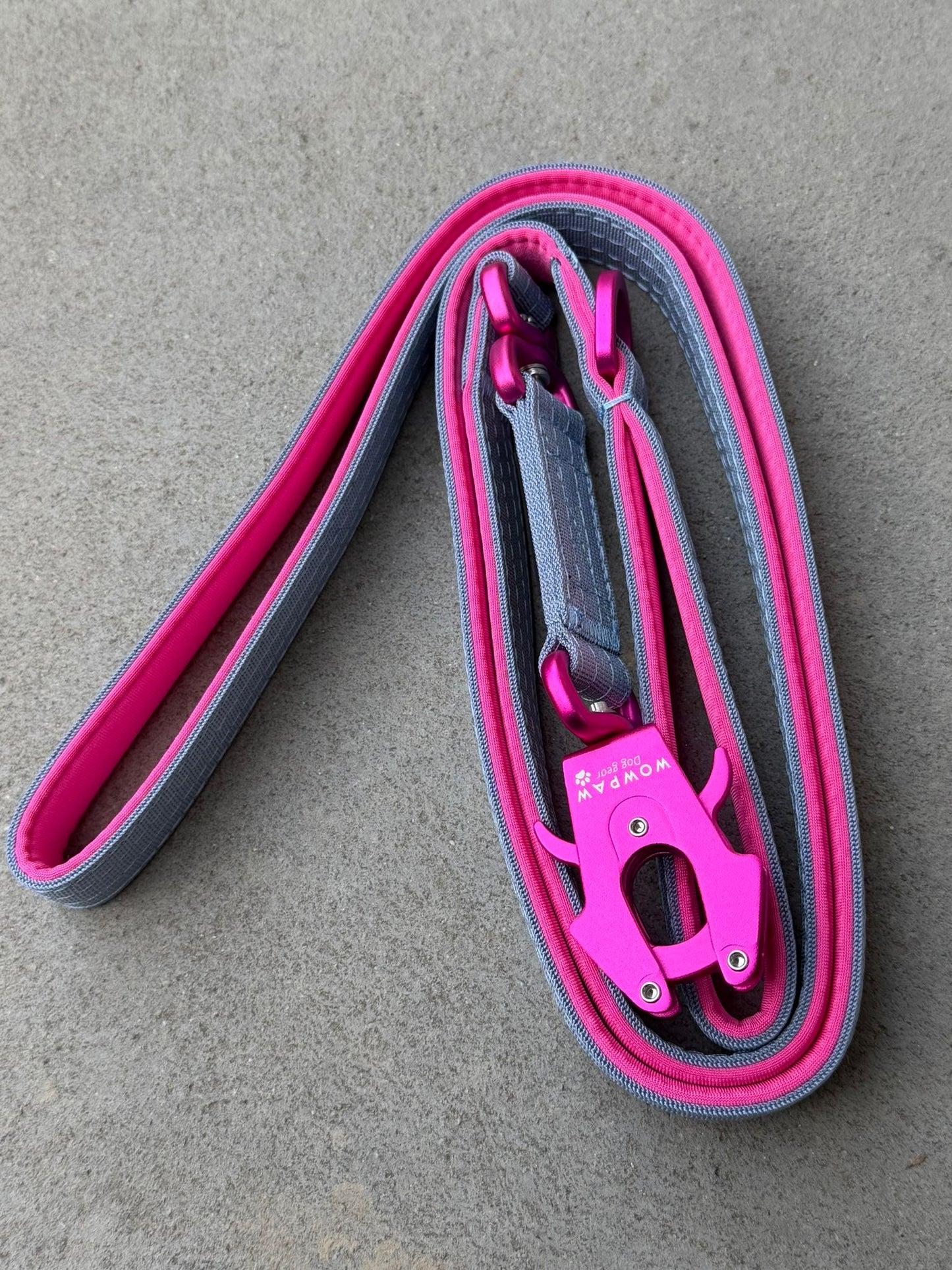 Guinzaglio tattico per cani con moschettone a rana, girevole a 360°, lunghezza 1,8 menta / oro rosa