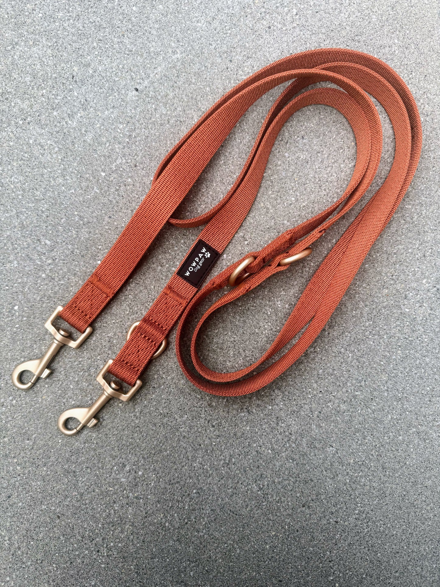 Standard Hundeleine S verstellbar Länge 2m Kupfer Edition mit Kleinkarabiner