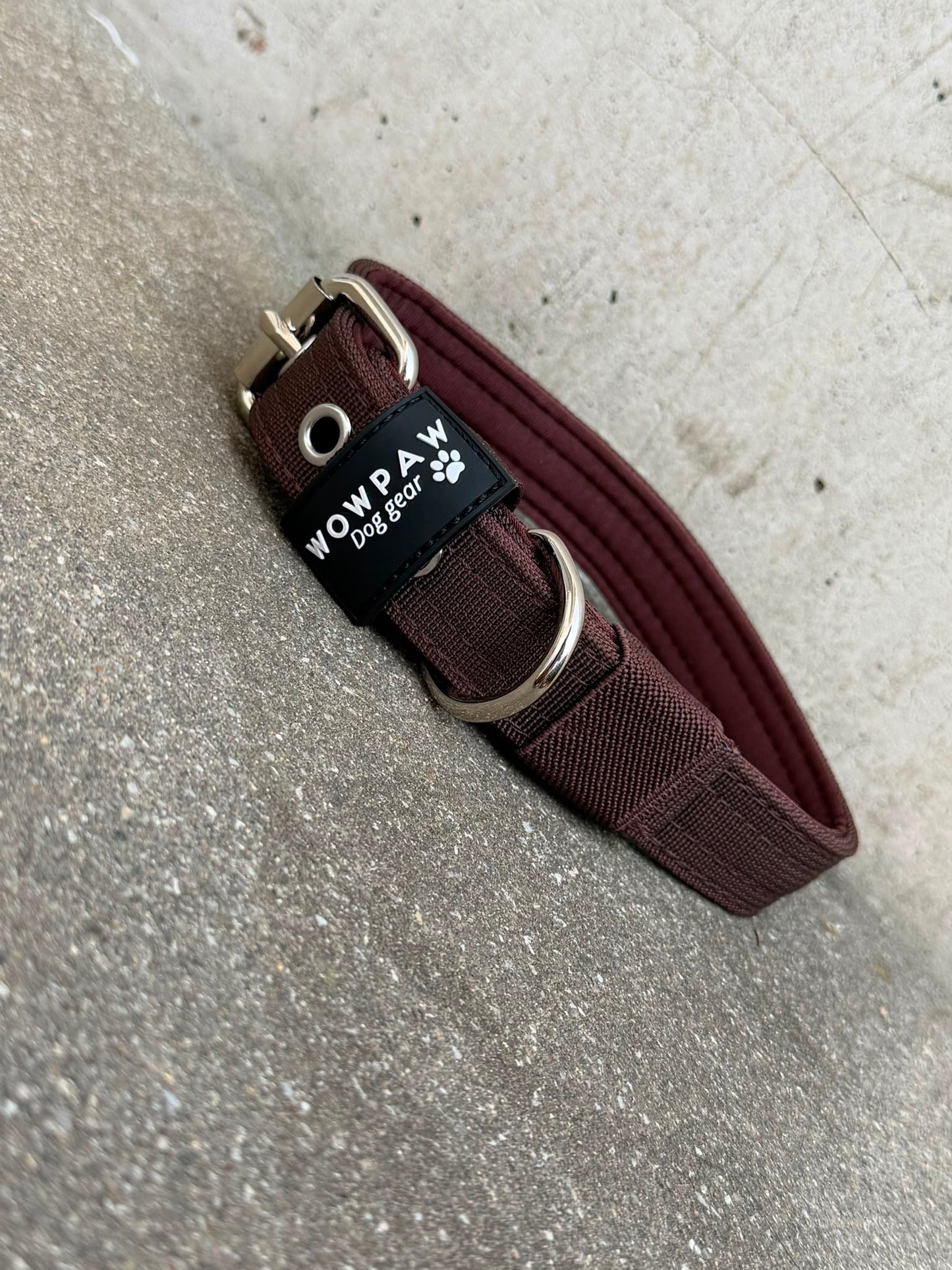 Hochwertiges Basic Hundehalsband Espresso Braun 2,5cm Größe M