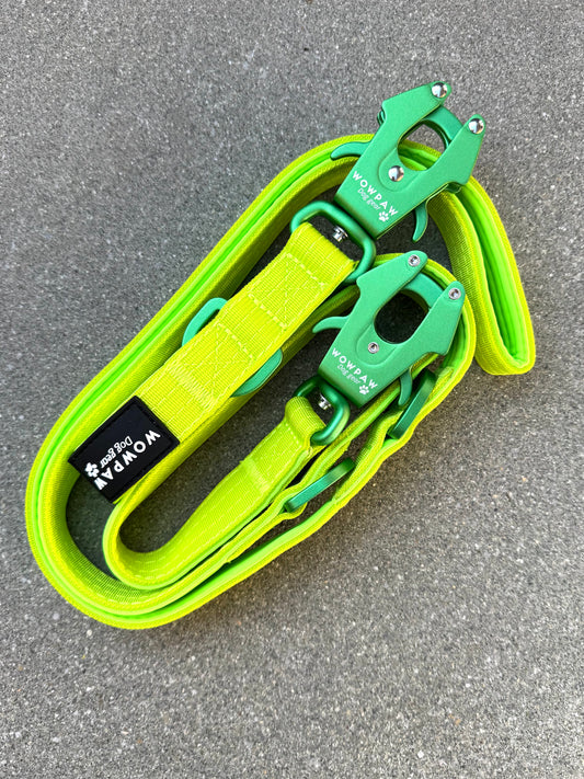 Taktische Hundeleine ULTRA LIGHT Lime Green Edition, Länge 2m verstellbar