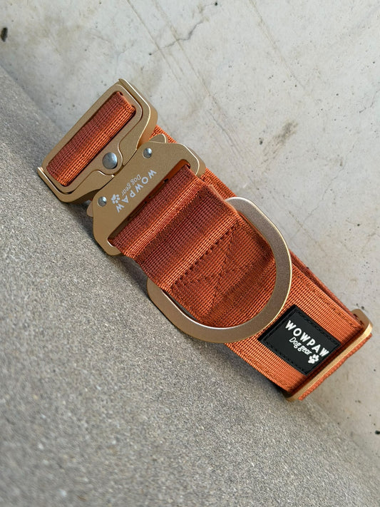 Hochwertiges taktisches Hundehalsband 5cm ULTRA LIGHT Kupfer Edition Größe S ohne Griff
