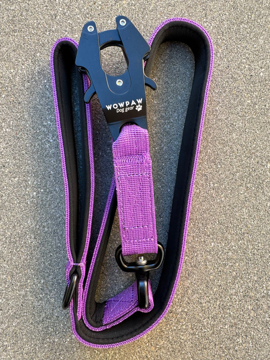 Guinzaglio tattico per cani con moschettone a rana, girevole a 360°, lunghezza 1,8 m, arancione neon