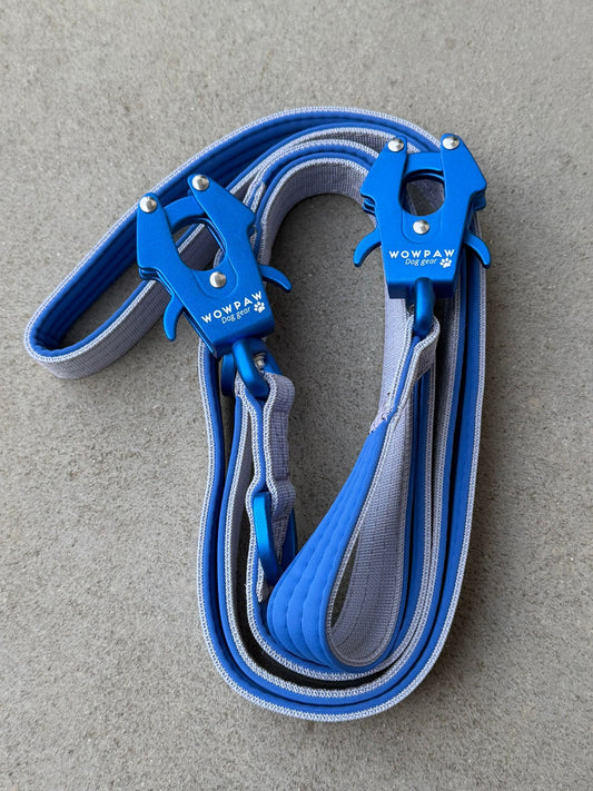 Guinzaglio tattico per cani con moschettone a rana, girevole a 360°, lunghezza 1,8 m, viola scuro