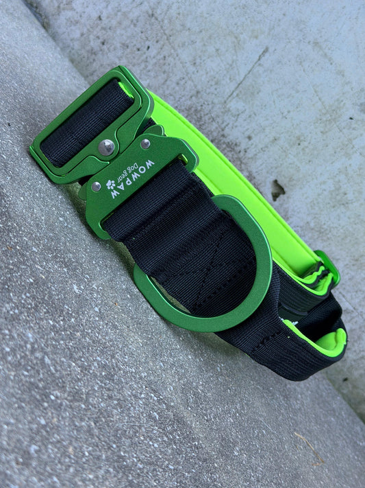 Taktisches Hundehalsband ULTRA LIGHT 5cm Black&Green Edition S