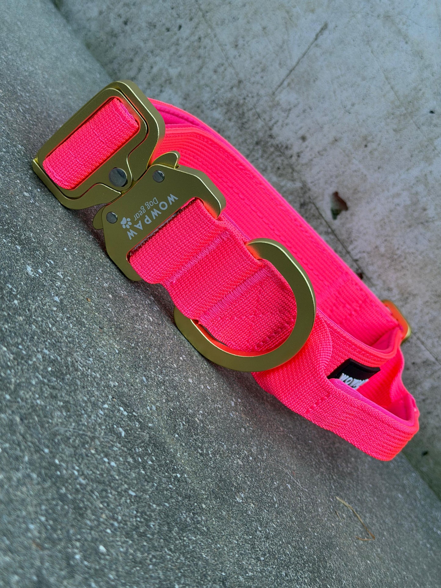 Taktisches Hundehalsband ULTRA LIGHT 3,8cm Neonpink Edition L