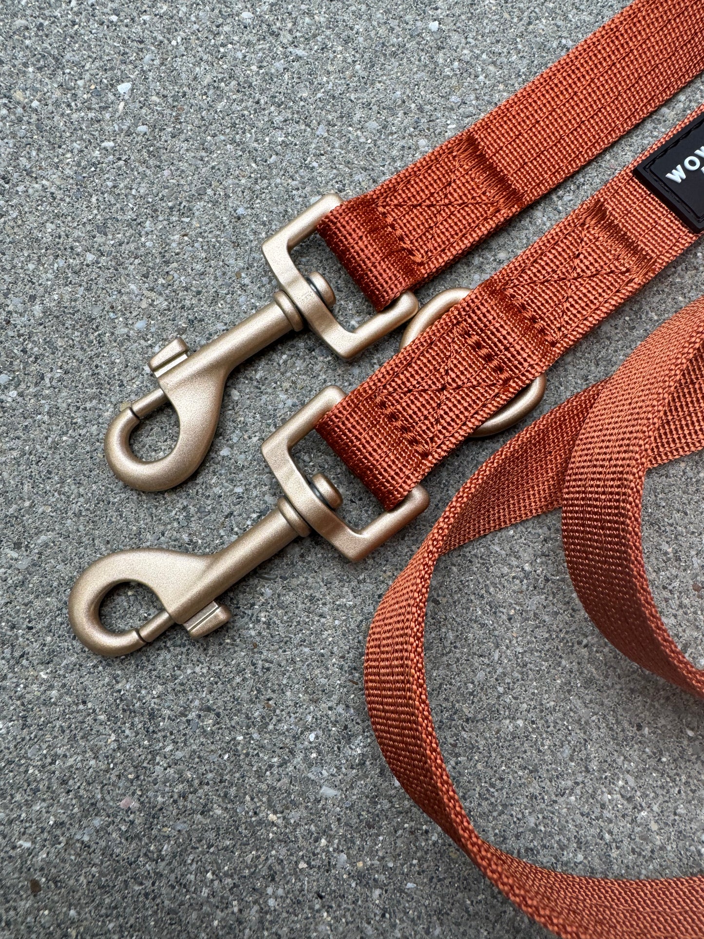 Standard Hundeleine S verstellbar Länge 2m Kupfer Edition mit Kleinkarabiner