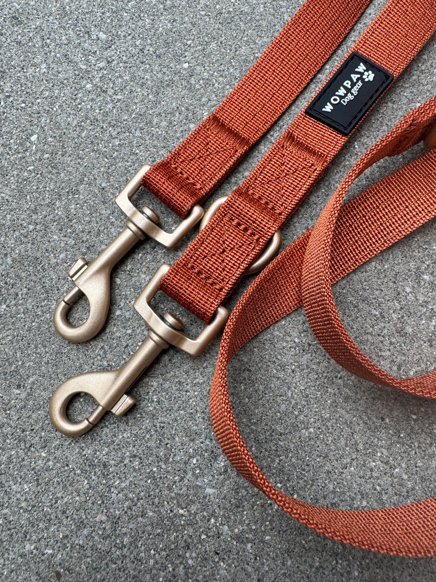 Standard Hundeleine S verstellbar Länge 2m Kupfer Edition mit Kleinkarabiner