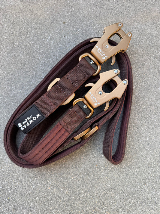 Taktische Hundeleine ULTRA LIGHT Espresso Braun Edition Länge 2m, verstellbar