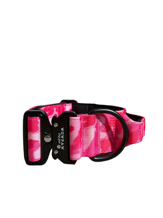 Hochwertiges taktisches Hundehalsband Pink-Camouflage Größe M