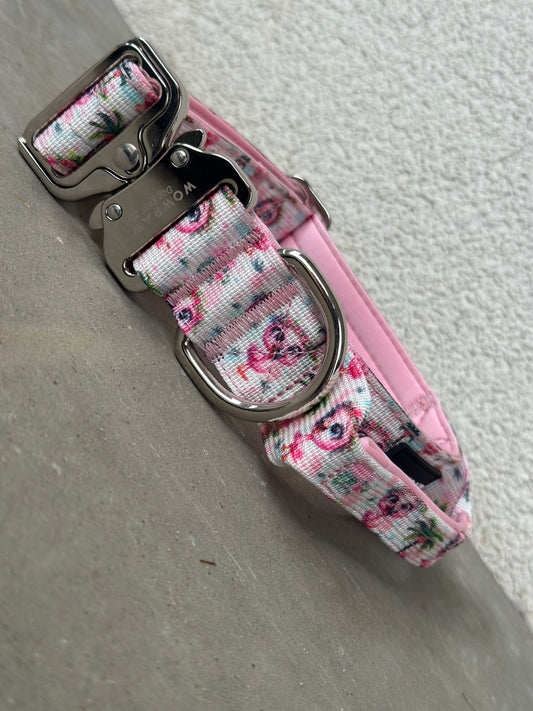 Hochwertiges taktisches Hundehalsband FLAMINGOS LIMITIERT Größe M Breite 3,8cm