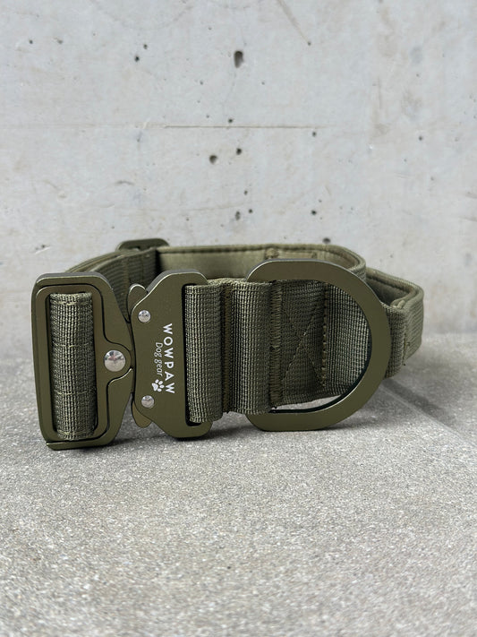 Hochwertiges taktisches Hundehalsband 5cm ULTRA LIGHT Army Green Edition Größe S