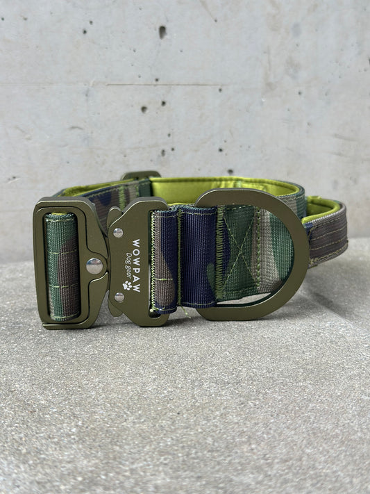 Hochwertiges taktisches Hundehalsband 5cm ULTRA LIGHT Army Green Camouflage Edition Größe M