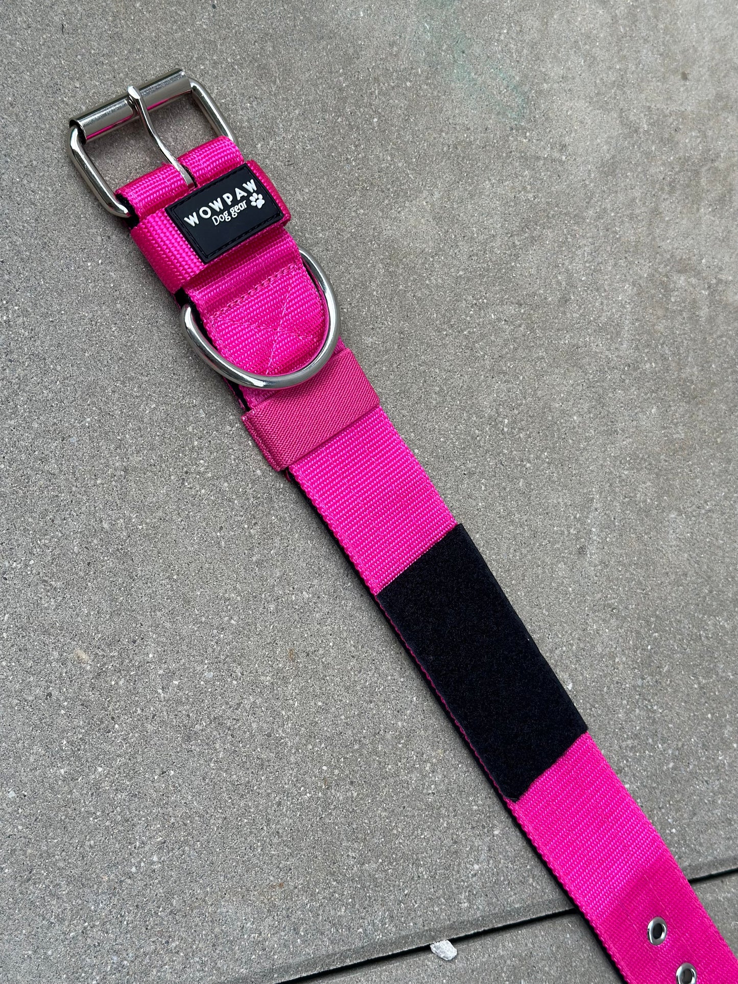 Hochwertiges Basic Patch Hundehalsband Magenta Größe L