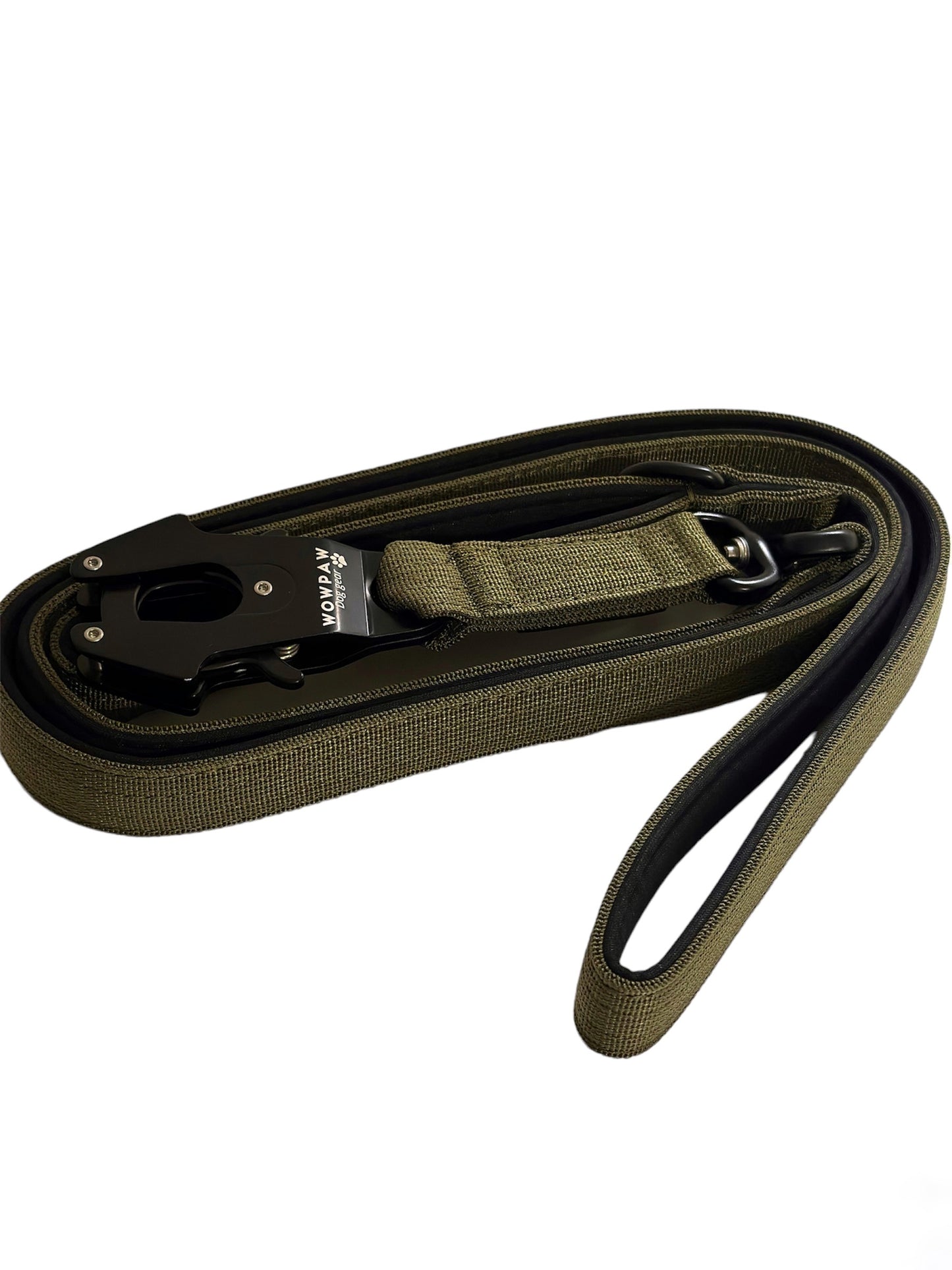 Taktische Hundeleine mit Froschkarabiner 360° drehbar Länge 1,8m Army Green